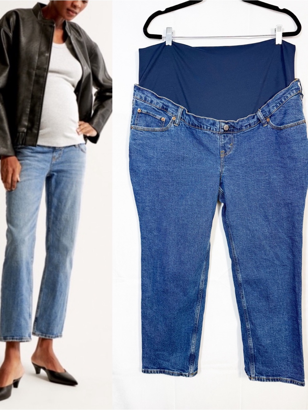 Abercrombie & Fitch Maternity Ankle Straight Jeans Medium Wash